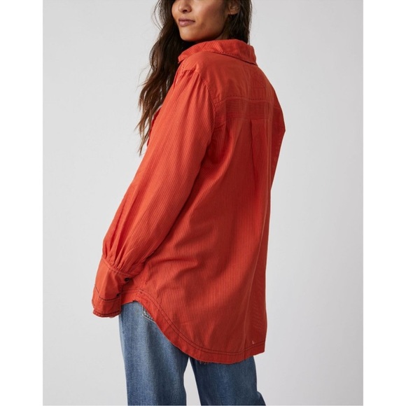 Free People “Black Tie Tux” Top in Tiger Red - Picture 3 of 13